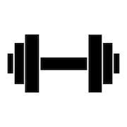 logo showing a barbell